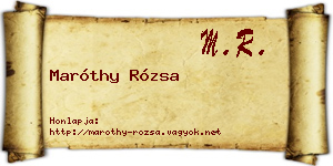 Maróthy Rózsa névjegykártya