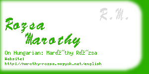 rozsa marothy business card